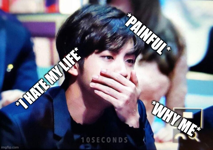 Jin reaction | *PAINFUL*; *I HATE MY LIFE*; *WHY ME* | image tagged in bts,bangtan boys | made w/ Imgflip meme maker