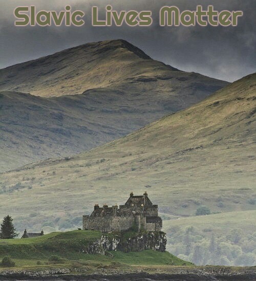Duart Castle, Mull, Scotland | Slavic Lives Matter | image tagged in duart castle mull scotland,slavic | made w/ Imgflip meme maker