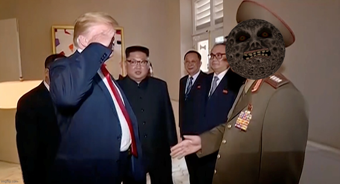 Trump Salutes North Korean General | image tagged in trump salutes north korean general | made w/ Imgflip meme maker