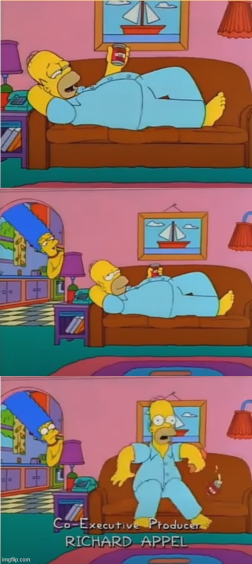 Fake Saturday | image tagged in simpson,homer simpson,fake saturday,couch,relax | made w/ Imgflip meme maker