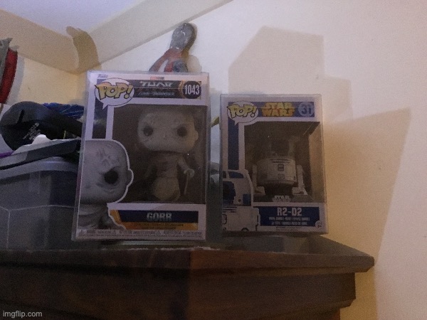 Guessing game: Which Funko is new? | image tagged in funko pop,gorr,r2d2 | made w/ Imgflip meme maker