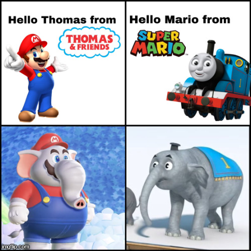 image tagged in animals,thomas and friends,super mario | made w/ Imgflip meme maker