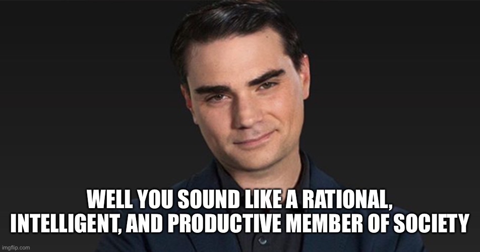 WELL YOU SOUND LIKE A RATIONAL, INTELLIGENT, AND PRODUCTIVE MEMBER OF SOCIETY | made w/ Imgflip meme maker