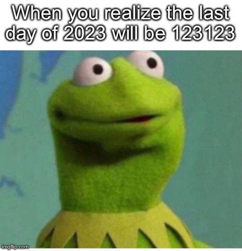 When you realize the last day of 2023 will be 123123 | image tagged in funny,memes,original meme,123123,2023 | made w/ Imgflip meme maker