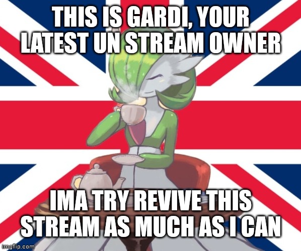 hi | THIS IS GARDI, YOUR LATEST UN STREAM OWNER; IMA TRY REVIVE THIS STREAM AS MUCH AS I CAN | image tagged in gardi the bri'ish | made w/ Imgflip meme maker