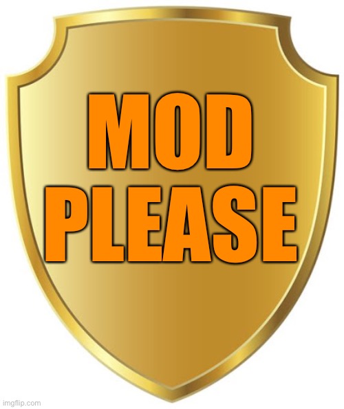 Or owner | MOD PLEASE | image tagged in blank badge | made w/ Imgflip meme maker