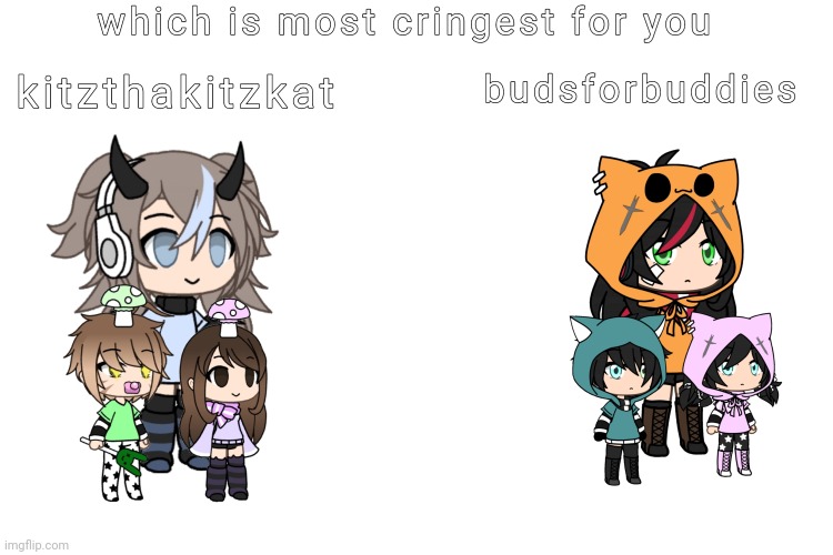 Budsforbuddies vs kitzthakitzkat | image tagged in budsforbuddies,kitzthakitzkat,animals,countryballs,gacha,abuse | made w/ Imgflip meme maker