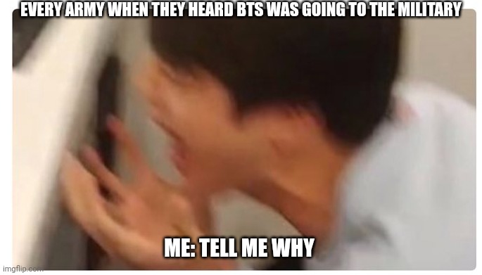 Slay | EVERY ARMY WHEN THEY HEARD BTS WAS GOING TO THE MILITARY; ME: TELL ME WHY | image tagged in bts | made w/ Imgflip meme maker