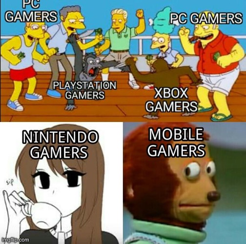The war of the gamers | image tagged in girl,simpsons,fun | made w/ Imgflip meme maker
