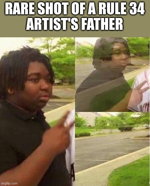 No | RARE SHOT OF A RULE 34
ARTIST'S FATHER | image tagged in disappearing | made w/ Imgflip meme maker