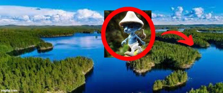 i found him | image tagged in smurfs,cat | made w/ Imgflip meme maker