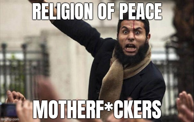 Mostly peaceful. | RELIGION OF PEACE; MOTHERF*CKERS | image tagged in islam | made w/ Imgflip meme maker