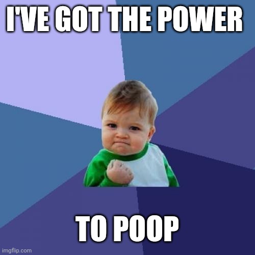 How babies feel for the first time when parents need to change their diaper: | I'VE GOT THE POWER; TO POOP | image tagged in memes,success kid,poop,that feeling,oh no,parents | made w/ Imgflip meme maker