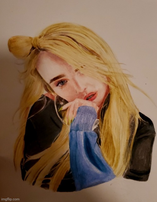 Kim Petras drawing | image tagged in drawing,art,pop music,blonde,cute,fun | made w/ Imgflip meme maker