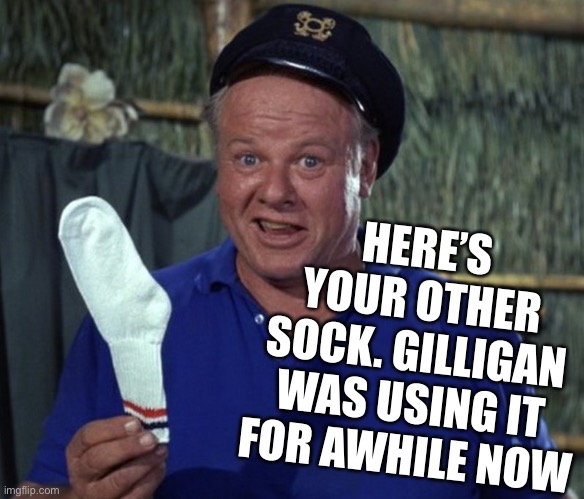 Skipper sock | HERE’S YOUR OTHER SOCK. GILLIGAN WAS USING IT FOR AWHILE NOW | image tagged in skipper sock | made w/ Imgflip meme maker