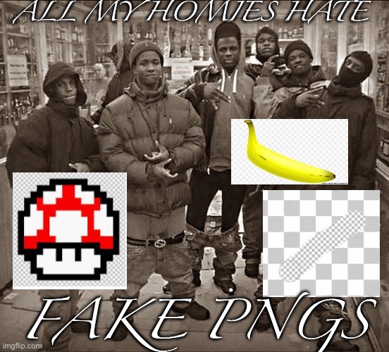 Why is this still a thing in 2023 | ALL MY HOMIES HATE; FAKE PNGS | image tagged in all my homies hate,fake pngs | made w/ Imgflip meme maker