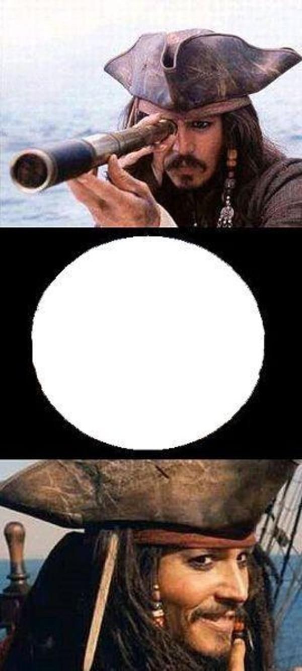 High Quality pirate look from telescope Blank Meme Template