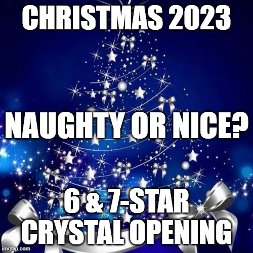 MCOC XMAS Thumb | CHRISTMAS 2023; NAUGHTY OR NICE? 6 & 7-STAR CRYSTAL OPENING | image tagged in merry christmas | made w/ Imgflip meme maker