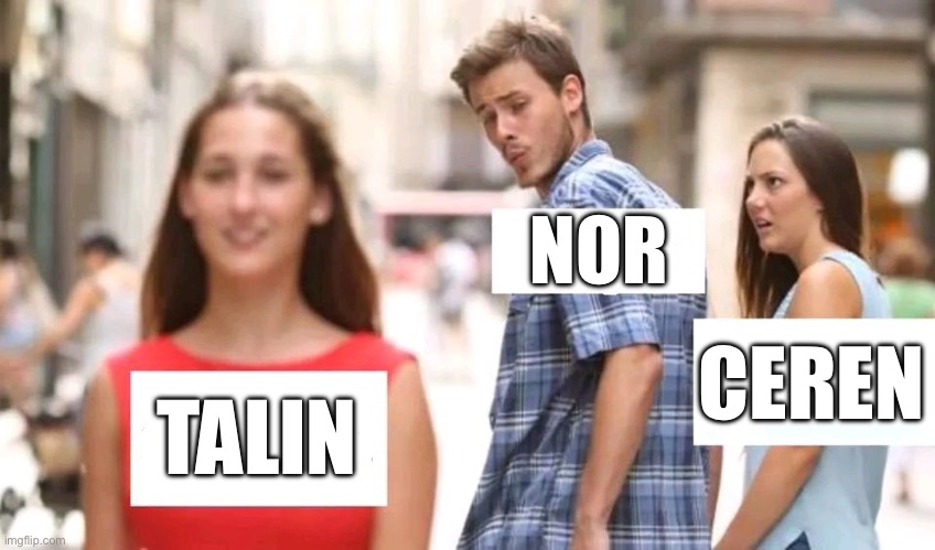 Distracted boyfriend | NOR; CEREN; TALIN | image tagged in distracted boyfriend | made w/ Imgflip meme maker