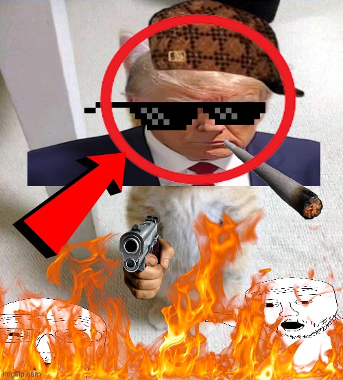 SIGMA RIZZLY PICTURE MOMENT (SKIBIDI) | image tagged in donald trump,fire,clickbait,gun,circle | made w/ Imgflip meme maker