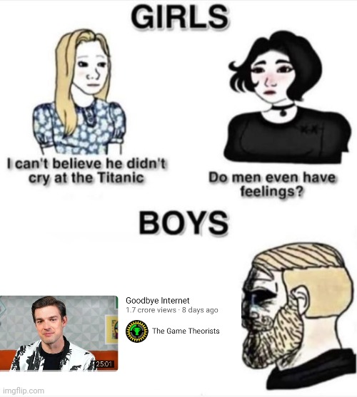 Enough to make grown man cry | image tagged in do men even have feelings,matpat,retirement | made w/ Imgflip meme maker