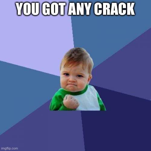 Success Kid | YOU GOT ANY CRACK | image tagged in memes,success kid | made w/ Imgflip meme maker