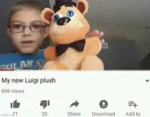 Luigi | image tagged in memes,fnaf,luigi,freddy fazbear,youtube | made w/ Imgflip meme maker