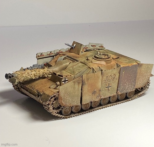 This is another model I built & painted ( 1/35 Sturmgeschütz IV ) more photos in the comments. | image tagged in hobbies,model making,airbrush painting,brush painting,history,share your own photos | made w/ Imgflip meme maker