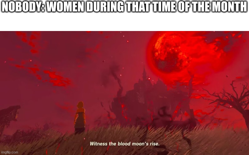 NOBODY: WOMEN DURING THAT TIME OF THE MONTH | image tagged in offensive,funny | made w/ Imgflip meme maker