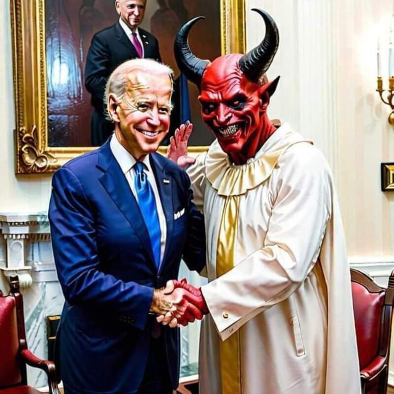 High Quality Biden and Satan Blank Meme Template