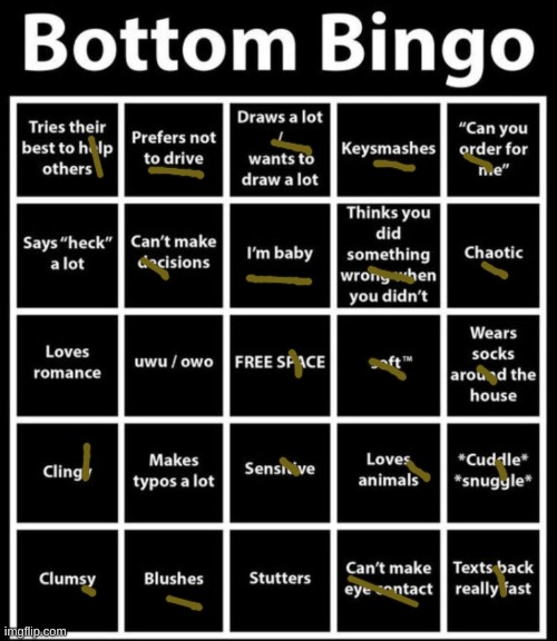 DOUBLE BINGO- oh wait- | image tagged in bottom bingo | made w/ Imgflip meme maker