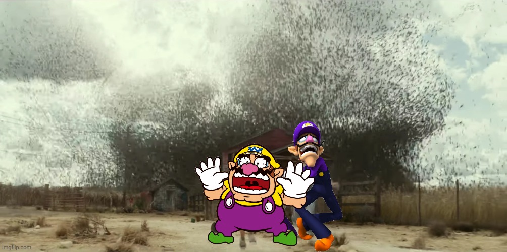 Wario and Waluigi dies to a swarm of giant locust while farming crops.mp3 | made w/ Imgflip meme maker