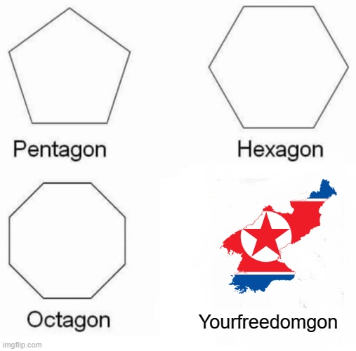 No freedom | Yourfreedomgon | image tagged in memes,pentagon hexagon octagon,relatable,north korea | made w/ Imgflip meme maker