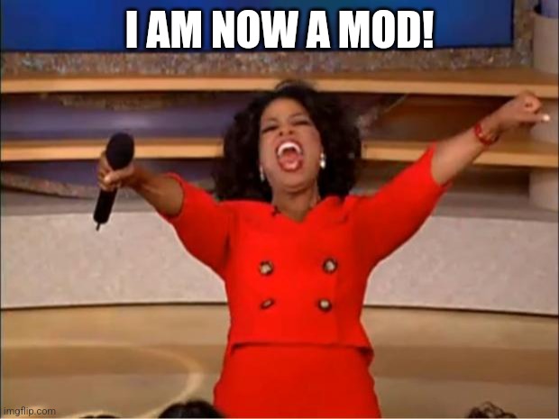 Yessir | I AM NOW A MOD! | image tagged in memes,oprah you get a | made w/ Imgflip meme maker