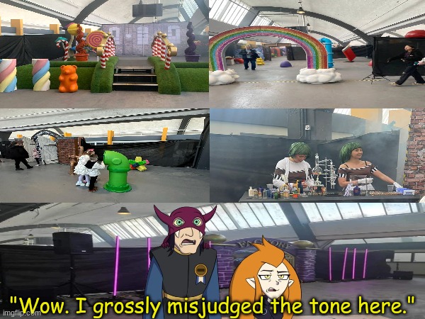 Willy Wonka experience | "Wow. I grossly misjudged the tone here." | image tagged in memes,funny,willy wonka,the owl house,pop culture | made w/ Imgflip meme maker