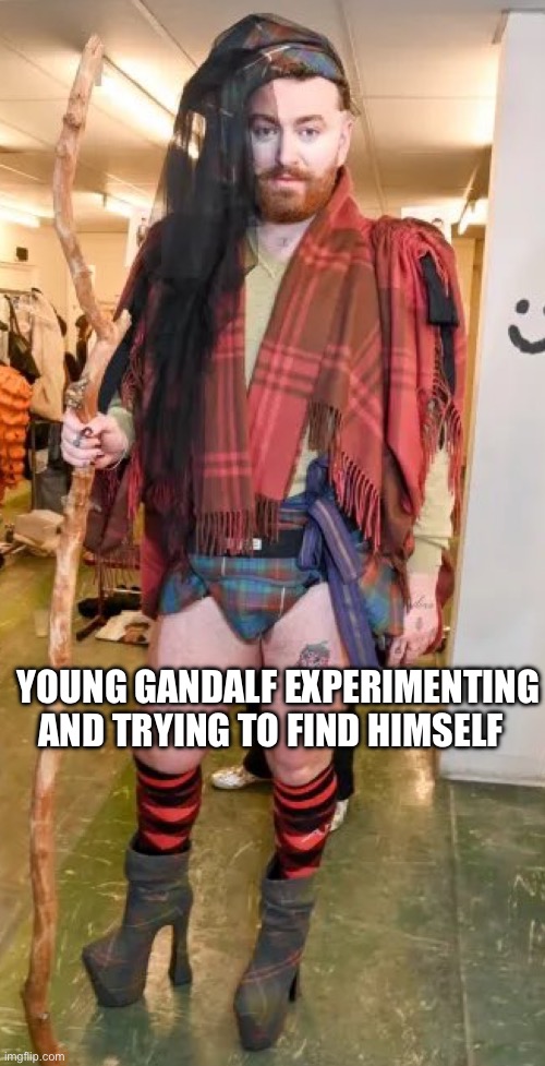 YOUNG GANDALF EXPERIMENTING AND TRYING TO FIND HIMSELF | image tagged in lord of the rings,gandalf,the lord of the rings,gandalf you shall not pass | made w/ Imgflip meme maker
