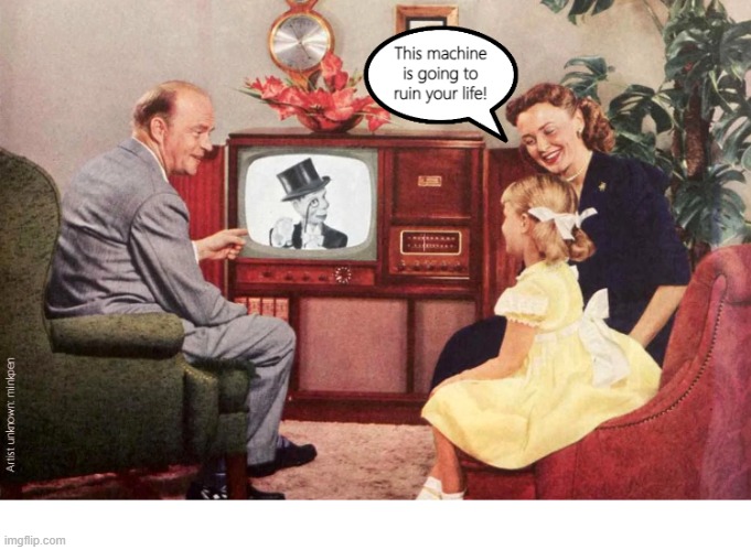 Television | image tagged in 50s,tv,television,reading,books,life | made w/ Imgflip meme maker