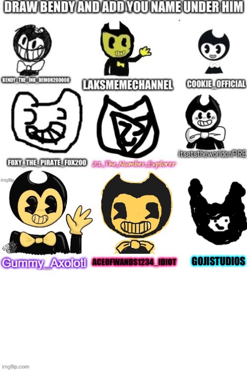 I’m on a phone that’s why my drawing is bad | GOJISTUDIOS | image tagged in bendy and the ink machine | made w/ Imgflip meme maker