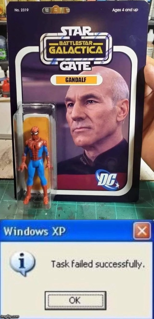 As Random as it could be | image tagged in task failed successfully,star wars,star trek,spiderman,dc comics,picard wtf | made w/ Imgflip meme maker