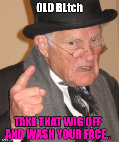 Who’s Old | OLD BLtch; TAKE THAT WIG OFF AND WASH YOUR FACE.. | image tagged in memes,back in my day | made w/ Imgflip meme maker