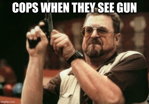 Am I The Only One Around Here | COPS WHEN THEY SEE GUN | image tagged in memes,am i the only one around here | made w/ Imgflip meme maker