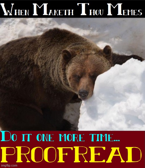 From the Holy Book of Errors Past | image tagged in vince vance,bears,proofread,editing,memes,snow | made w/ Imgflip meme maker