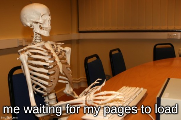 Why?! | me waiting for my pages to load | image tagged in computer skeleton,chromebook,internet | made w/ Imgflip meme maker