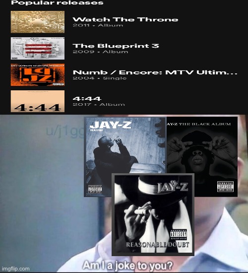 Jay-Z meme | image tagged in am i a joke to you,spotify,jay z | made w/ Imgflip meme maker