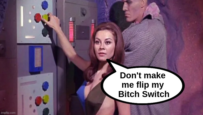 Bitch switch | Don't make 
me flip my 
Bitch Switch | image tagged in star trek | made w/ Imgflip meme maker