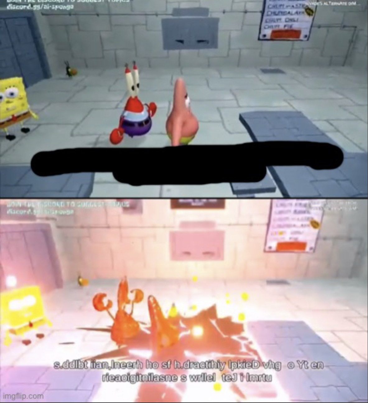 High Quality Patrick and mr. Krabs get obliterated Blank Meme Template