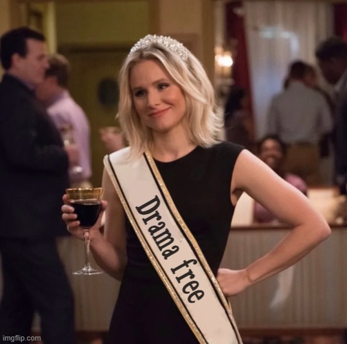 Drama Free | Drama free | image tagged in best person meme template,memes,the good place,drama,online,women | made w/ Imgflip meme maker