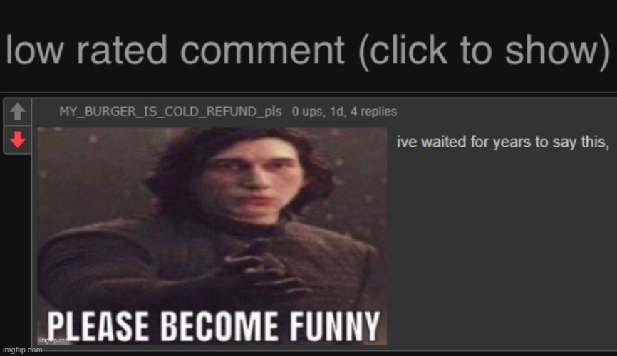 another low rated comment to add to my collection | image tagged in low rated comment dark mode version | made w/ Imgflip meme maker