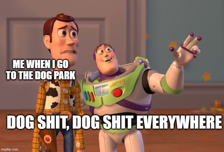 X, X Everywhere Meme | ME WHEN I GO TO THE DOG PARK; DOG SHIT, DOG SHIT EVERYWHERE | image tagged in memes,x x everywhere | made w/ Imgflip meme maker
