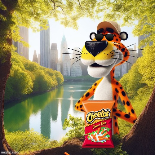 chester cheetah on arbor day | image tagged in cheetos,cheetah,arbor day | made w/ Imgflip meme maker